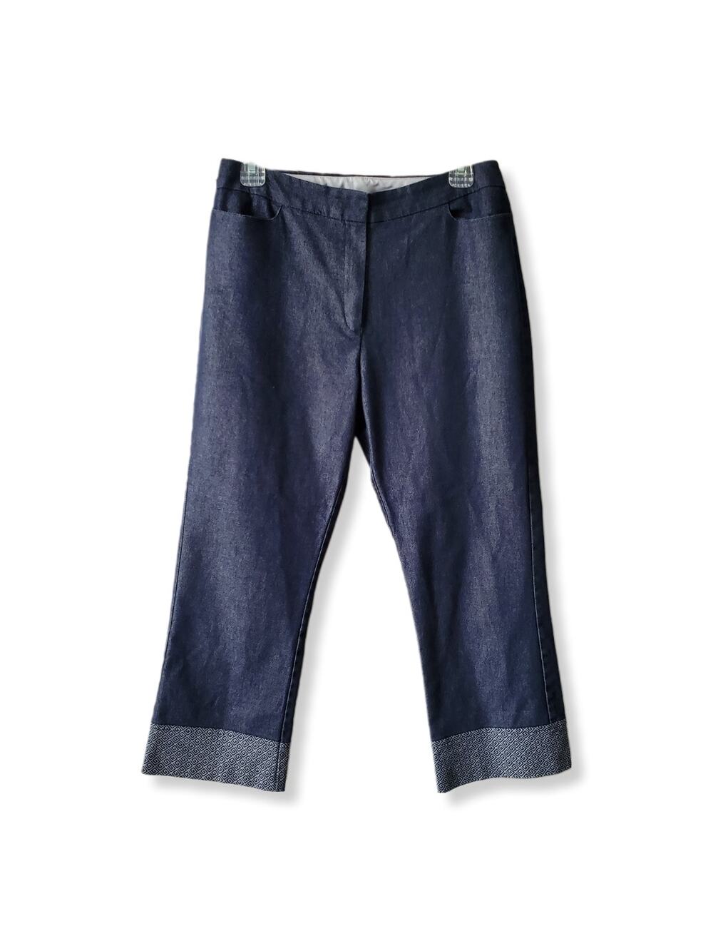 Dorothy Perkins Women Crop Cuffed Straight Jean 10 Preppy Retro Nautical Coastal